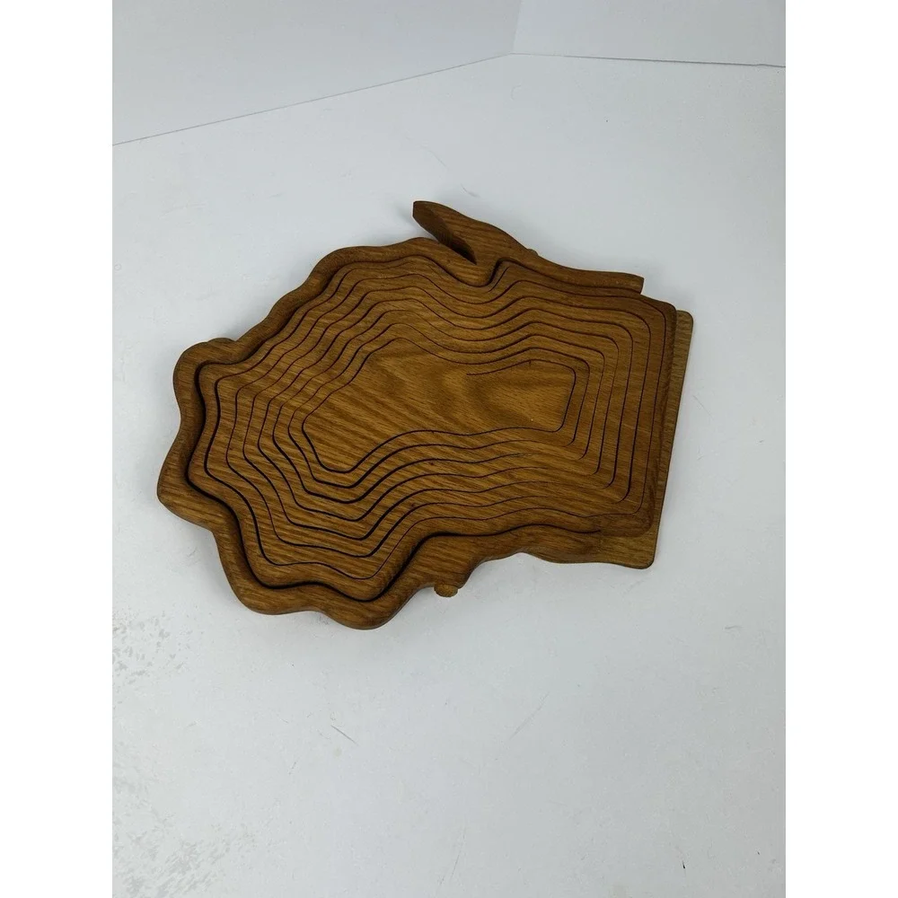 Collapsible Wooden Basket Fruit Bowl Cutting Board